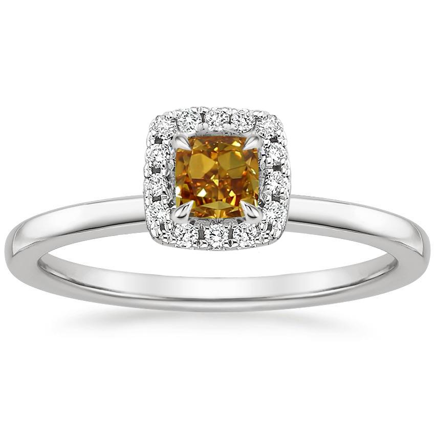 Platinum Vienna Halo Diamond Ring, large top view