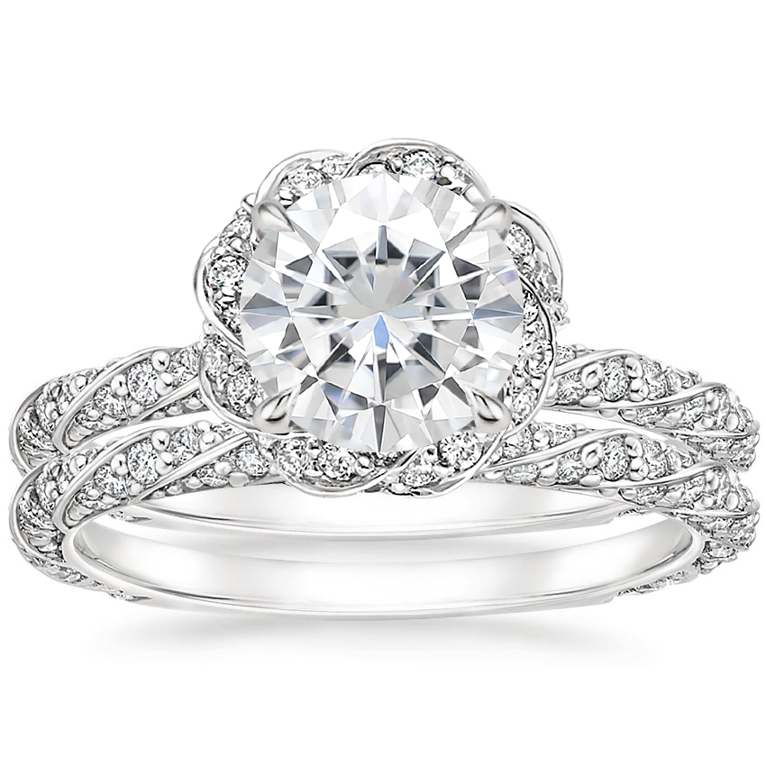 18KW Moissanite Nova Diamond Bridal Set (3/4 ct. tw.), top view