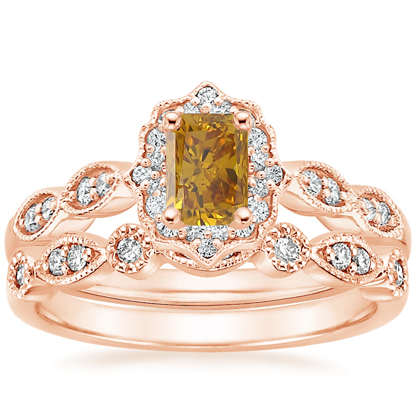 Rose gold cadenza halo ring top