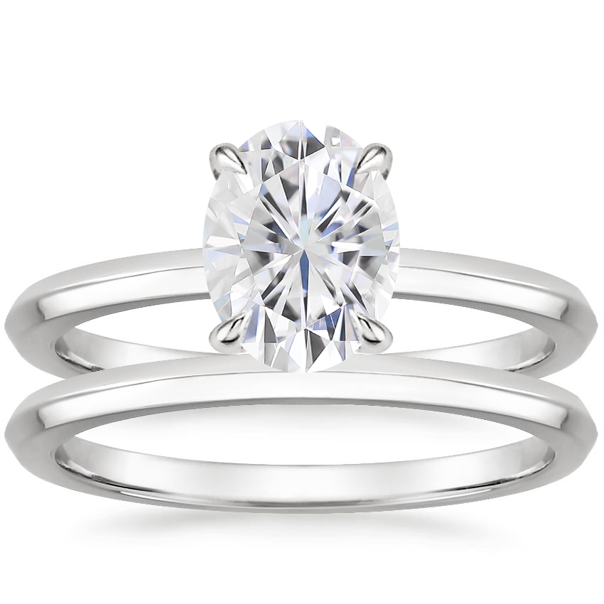 18KW Moissanite Hazel Bridal Set, top view