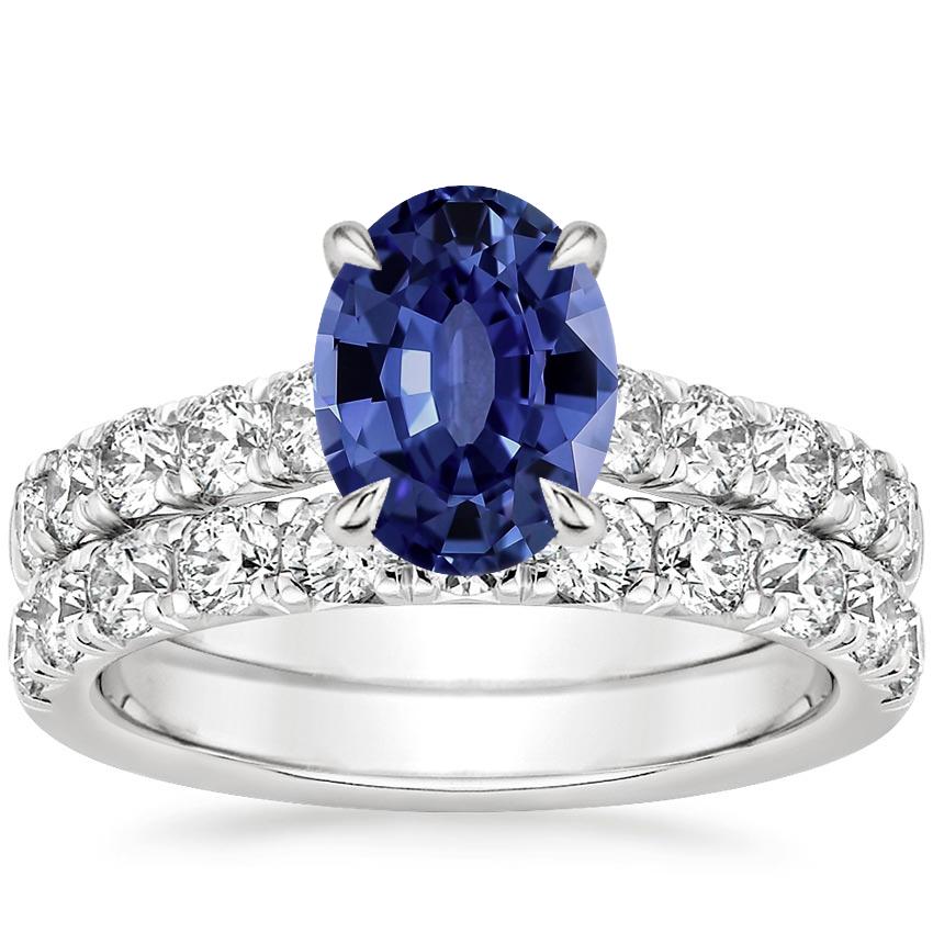 18KW Sapphire Luxe Anthology Bridal Set (1 1/5 ct. tw.), top view