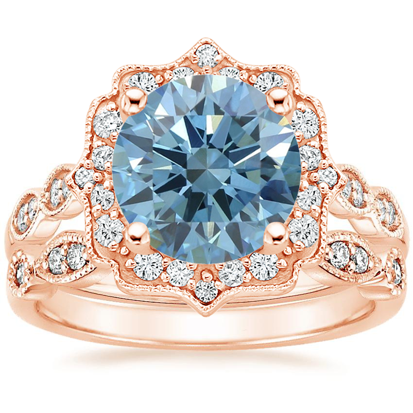 Rose gold cadenza 2025 halo diamond ring