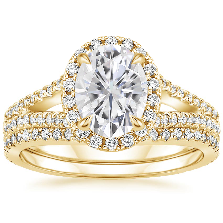 18KY Moissanite Fortuna Diamond Bridal Set (2/3 ct. tw.), top view