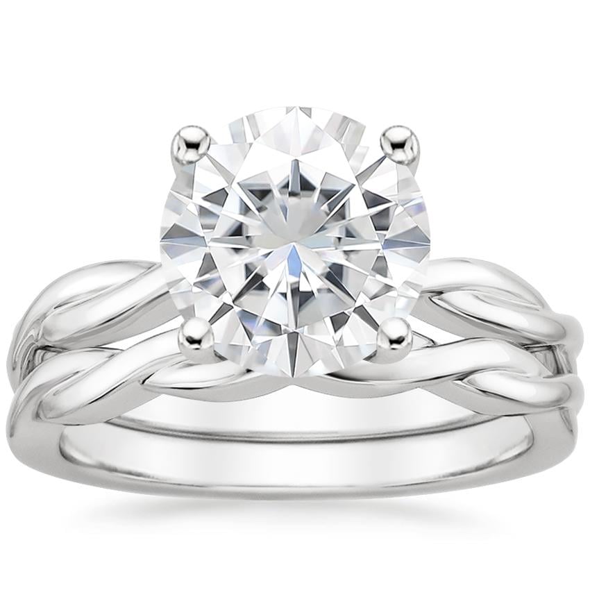 18KW Moissanite Twisted Vine Bridal Set, top view