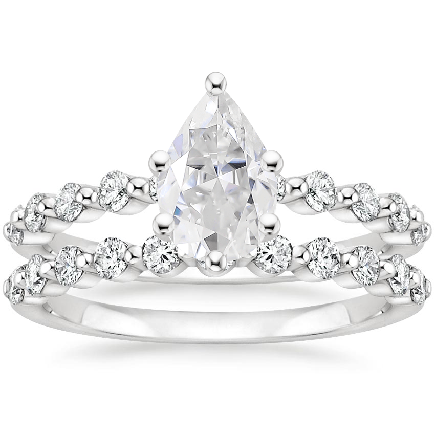 18KW Moissanite Marseille Diamond Bridal Set (1/2 ct. tw.), top view