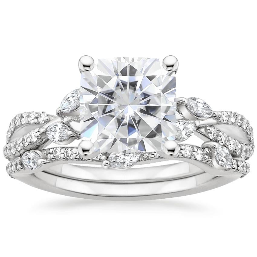 18KW Moissanite Luxe Willow Bridal Set (1/2 ct. tw.), top view