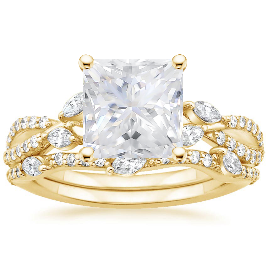 18KY Moissanite Luxe Willow Bridal Set (1/2 ct. tw.), top view
