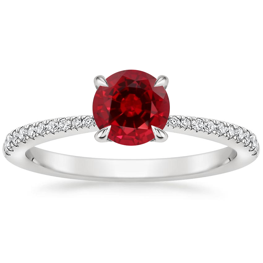18K White Gold Elena Diamond Ring, large top view