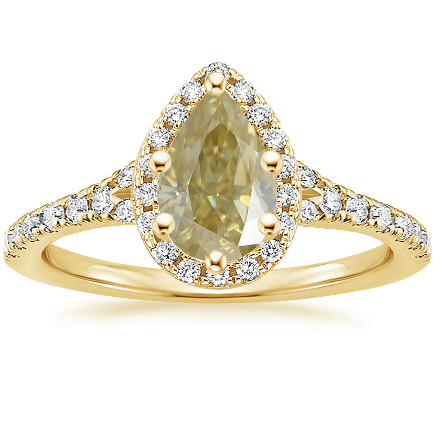 18K Yellow Gold Joy Half Coverage Diamond Ring, large top view