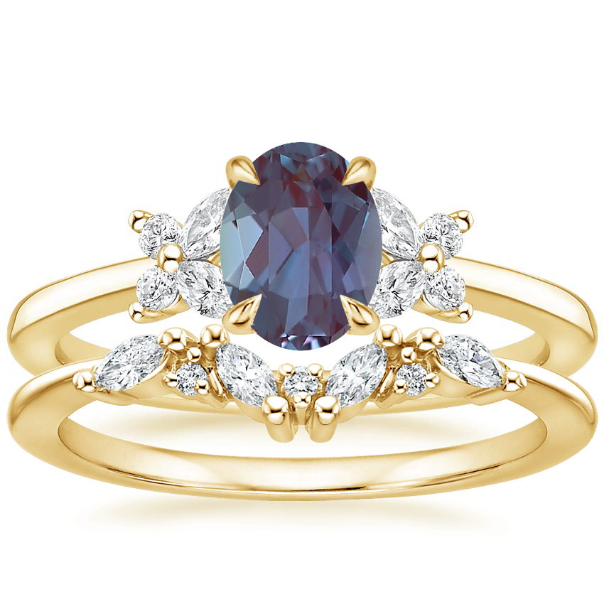 18K Yellow Gold Mariposa Diamond Ring with Yvette Diamond Ring