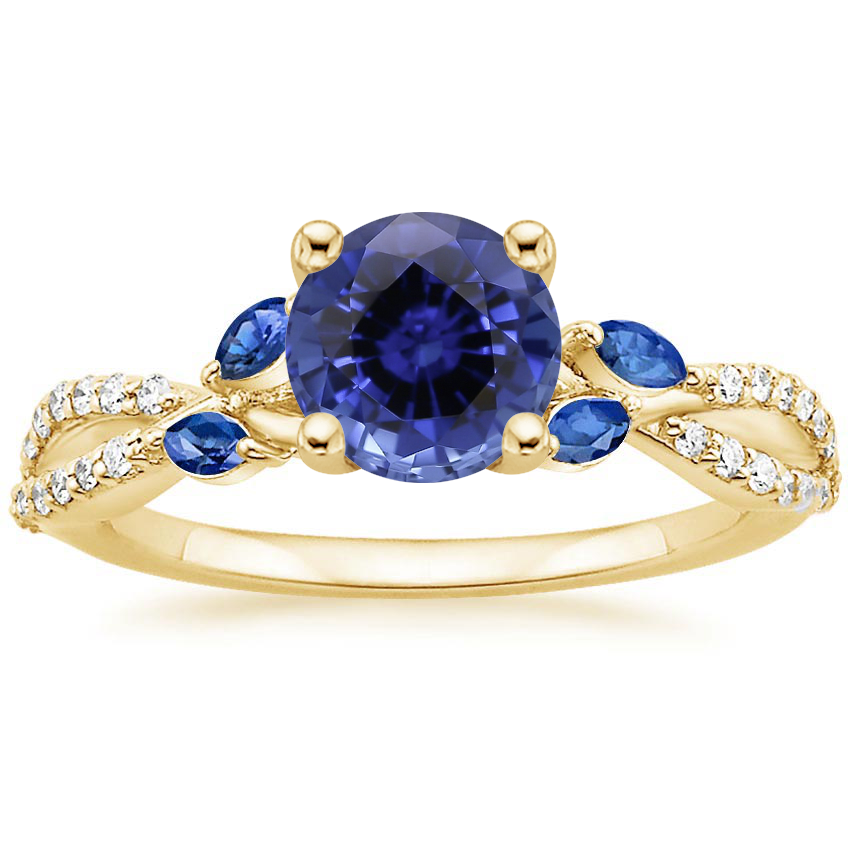 Sapphire Luxe Willow Sapphire and Diamond Ring (1/8 ct. tw.) in 18K ...