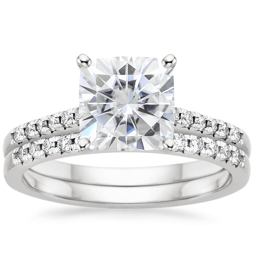 18KW Moissanite Sonora Diamond Bridal Set (1/4 ct. tw.), top view