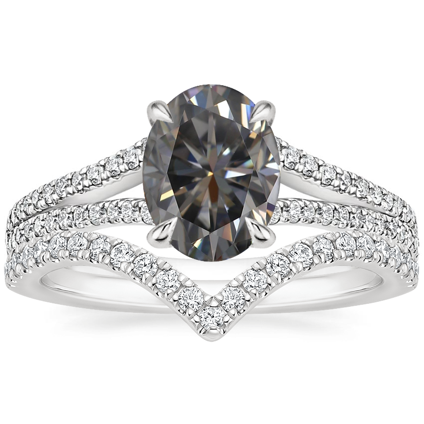 18K White Gold Icon Diamond Ring (1/3 ct. tw.) with Elongated Luxe Flair Diamond Ring