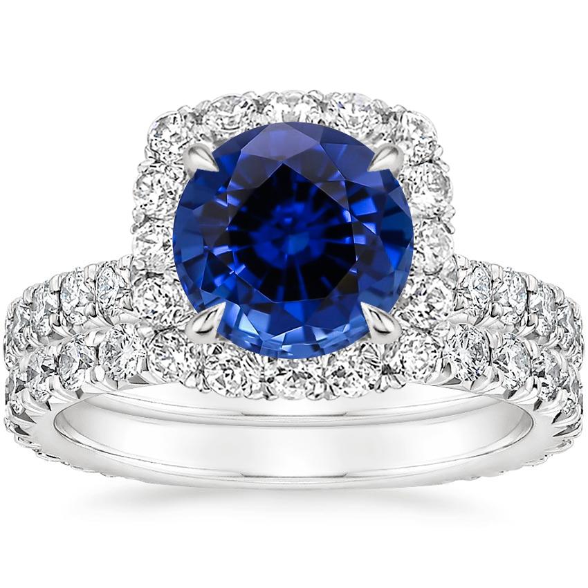 Sapphire Estelle Diamond Bridal Set (1 1/3 ct. tw.) in 18K White Gold