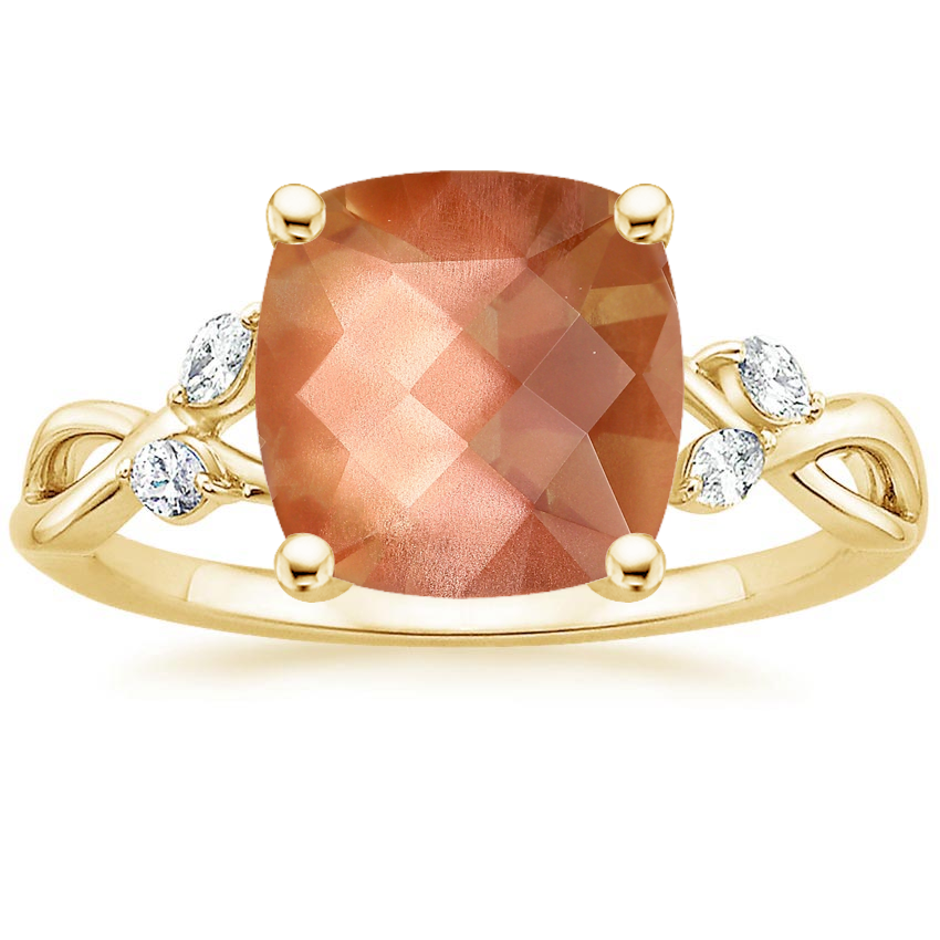 18K Yellow Gold Willow Diamond Ring (1/8 ct. tw.), large top view