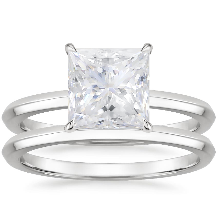 18KW Moissanite Hazel Bridal Set, top view
