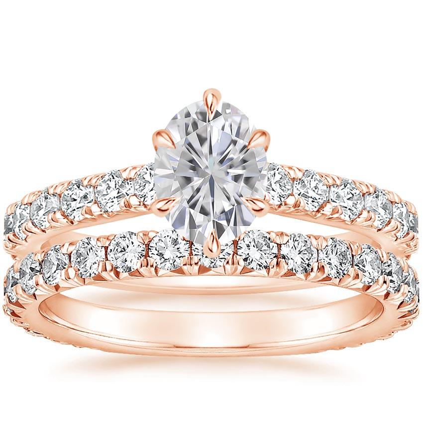 14KR Moissanite Luxe Sienna Diamond Bridal Set (1 1/8 ct. tw.), top view