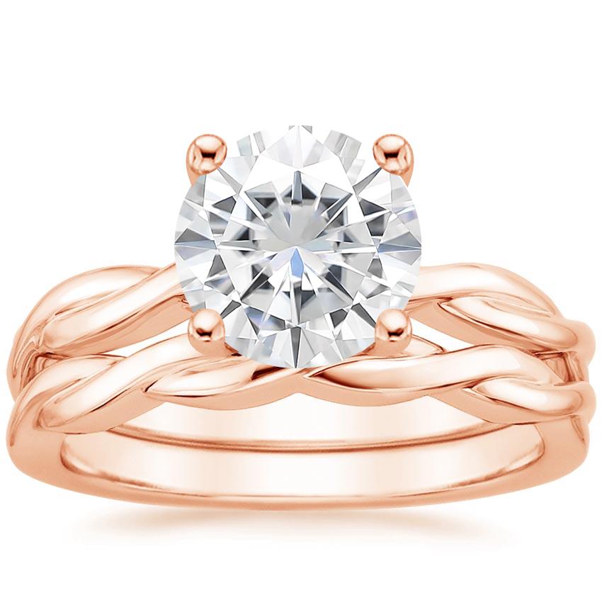 14KR Moissanite Twisted Vine Bridal Set, top view