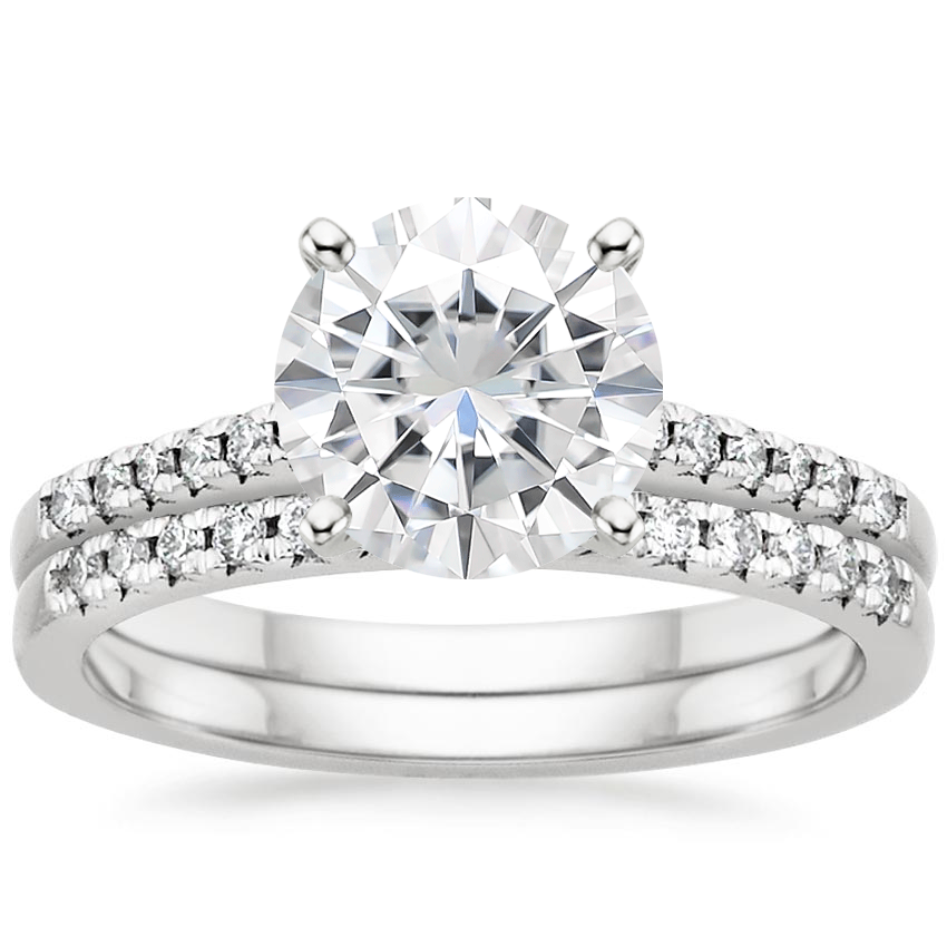 18KW Moissanite Sonora Diamond Bridal Set (1/4 ct. tw.), top view