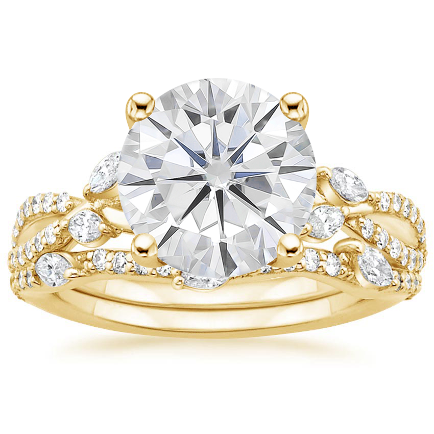 18KY Moissanite Luxe Willow Bridal Set (1/2 ct. tw.), top view