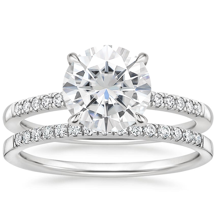 18KW Moissanite Petite Viviana Diamond Bridal Set (1/4 ct. tw.), top view