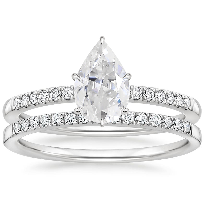 18KW Moissanite Petite Viviana Diamond Bridal Set (1/4 ct. tw.), top view