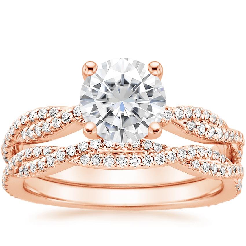 14KR Moissanite Petite Luxe Twisted Vine Bridal Set (1/2 ct. tw.), top view