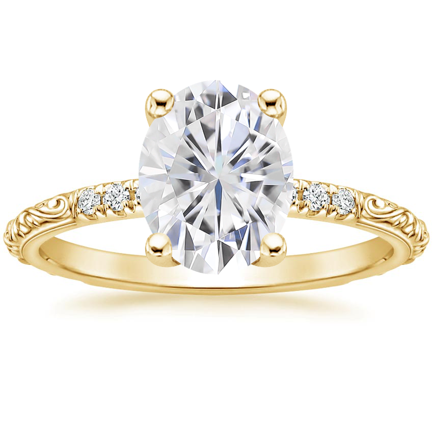 Yellow Gold Moissanite Adeline Diamond Ring