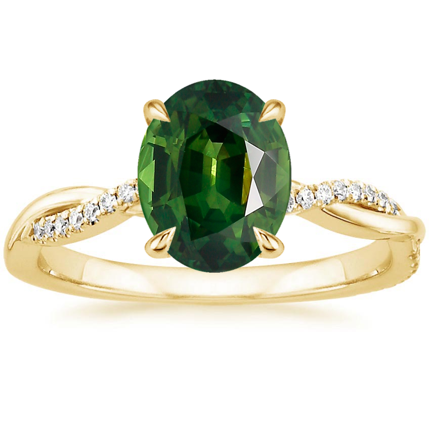 18K Yellow Gold Petite Twisted Vine Diamond Ring (1/8 ct. tw.), large top view