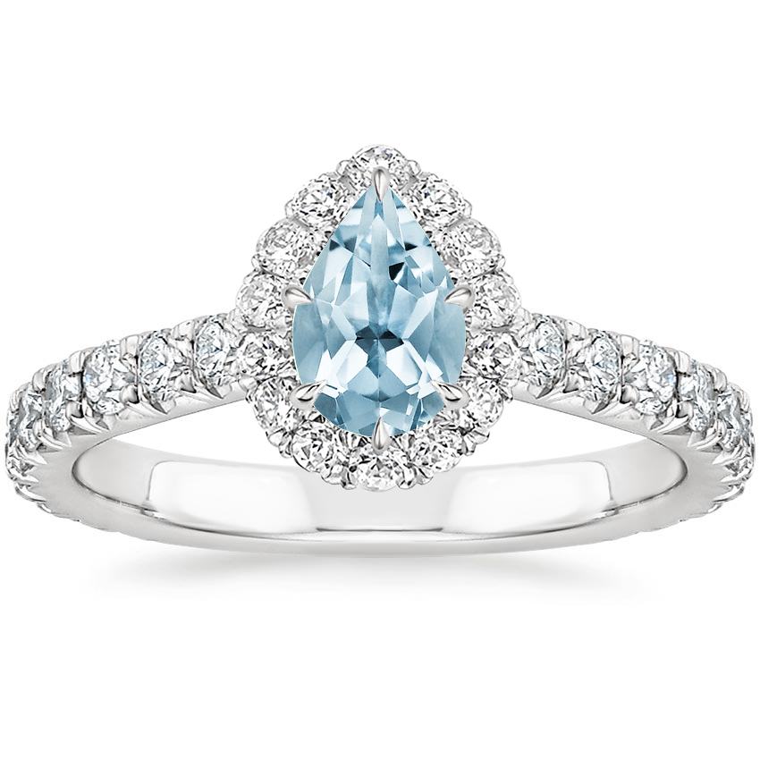Aquamarine Estelle Diamond Ring (3/4 ct. tw.) in 18K White Gold