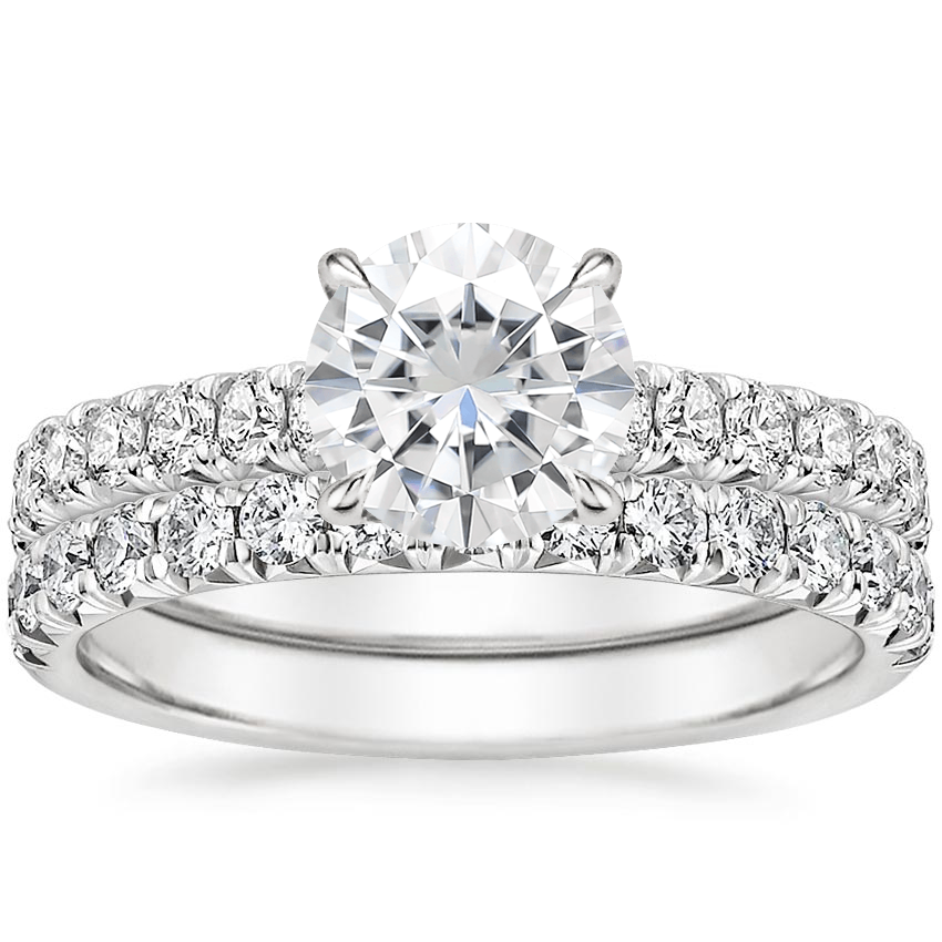 18KW Moissanite Sienna Diamond Bridal Set (7/8 ct. tw.), top view