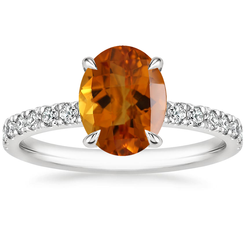 18K White Gold Clara Diamond Ring, large top view