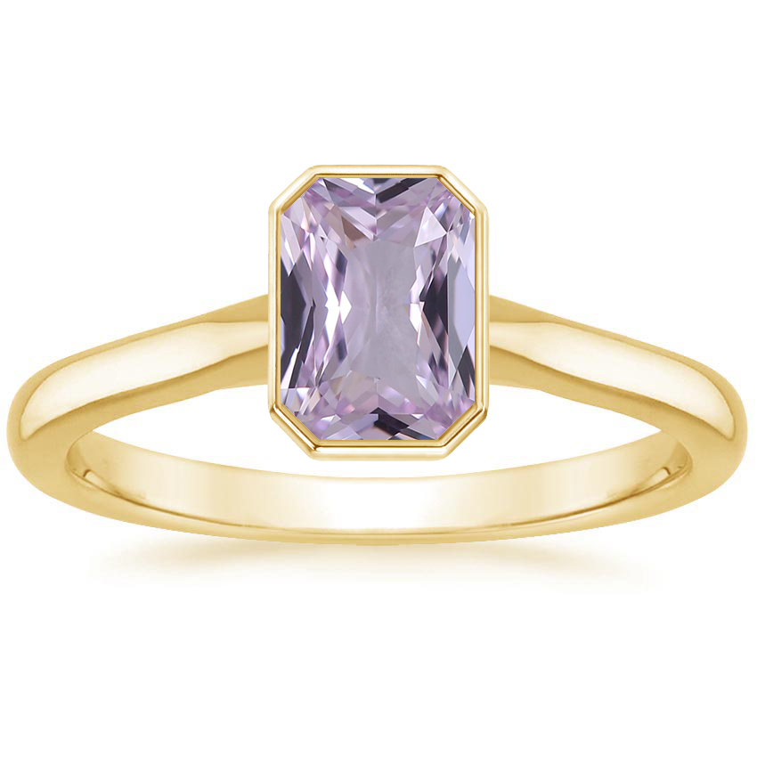 18K Yellow Gold Luna 2mm Bezel Ring, large top view