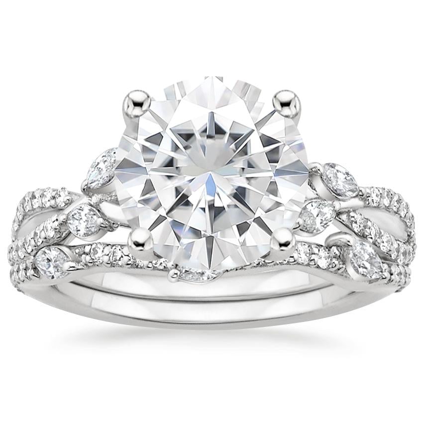 18KW Moissanite Luxe Willow Bridal Set (1/2 ct. tw.), top view