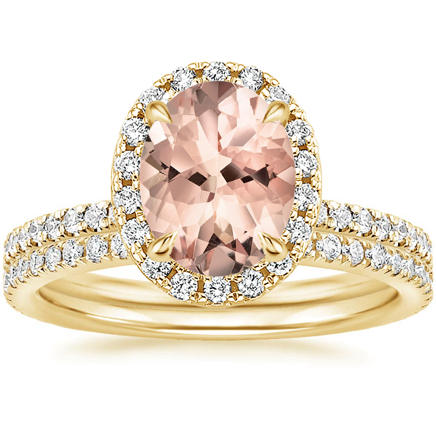 18KY Morganite Waverly Diamond Bridal Set (2/3 ct. tw.), top view