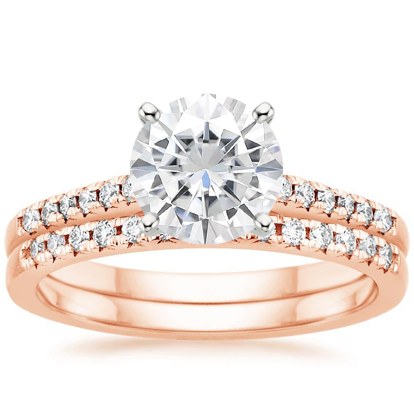 14KR Moissanite Sonora Diamond Bridal Set (1/4 ct. tw.), top view