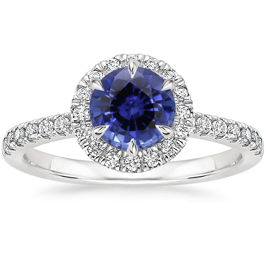 Sapphire Bliss Halo Diamond Ring (1/3 ct. tw.) in Platinum