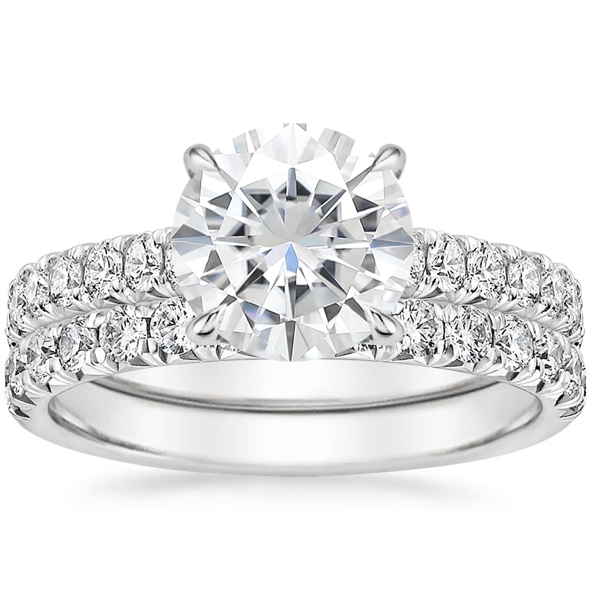 18KW Moissanite Sienna Diamond Bridal Set (7/8 ct. tw.), top view