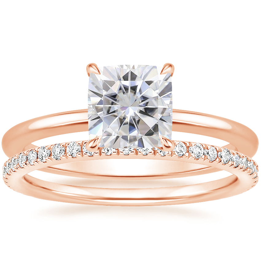14K Rose Gold Petite Elodie Ring with Luxe Ballad Diamond Ring