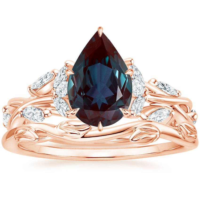 14K Rose Gold Secret Garden Diamond Ring (1/2 ct. tw.) with Winding Willow Ring