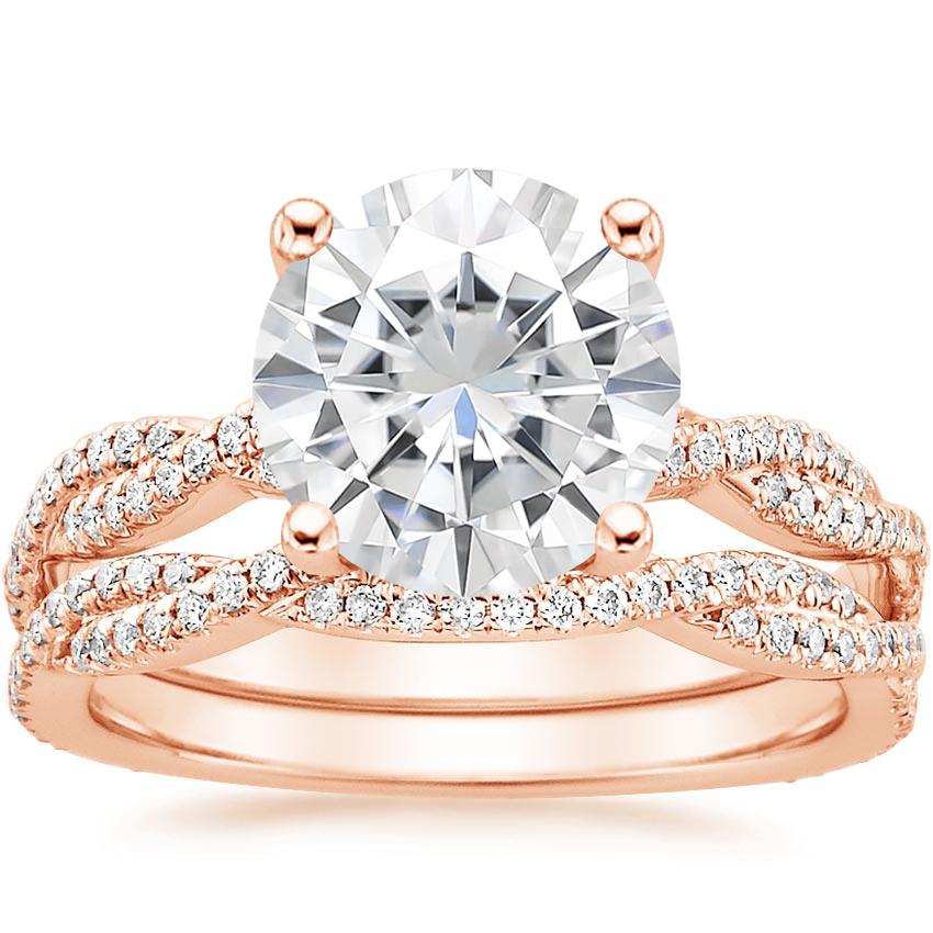 14KR Moissanite Petite Luxe Twisted Vine Bridal Set (1/2 ct. tw.), top view