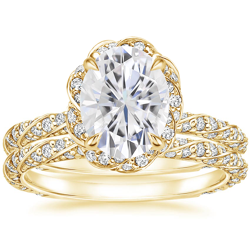 18KY Moissanite Nova Diamond Bridal Set (3/4 ct. tw.), top view