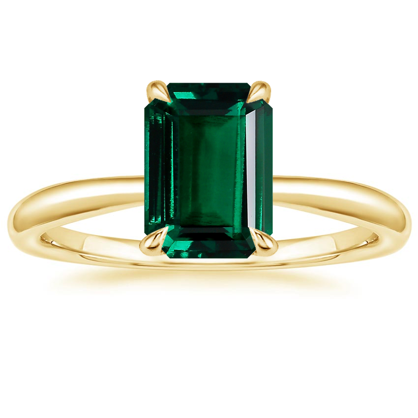 18K Yellow Gold Freesia 2mm Solitaire Ring, large top view