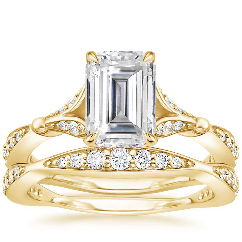 18KY Moissanite Zinnia Diamond Bridal Set (1/2 ct. tw.), top view
