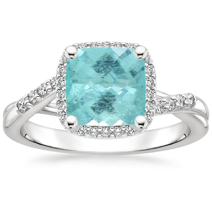 Platinum Chamise Halo Diamond Ring (1/5 ct. tw.), large top view