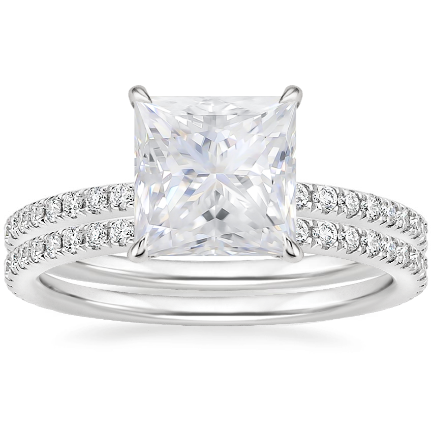 18KW Moissanite Luxe Ballad Perfect Fit Diamond Bridal Set, top view