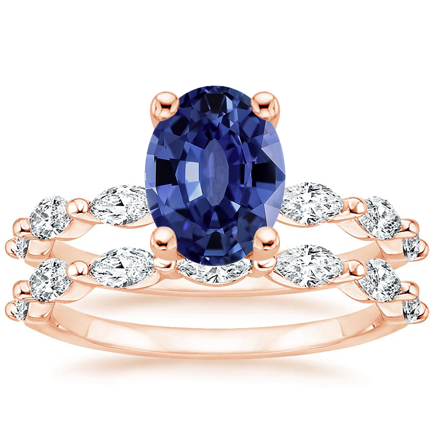14KR Sapphire Joelle Diamond Bridal Set (3/4 ct. tw.), top view