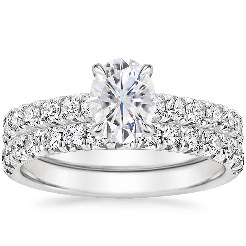 Moissanite Sienna Diamond Bridal Set (7/8 ct. tw.) in 18K White Gold
