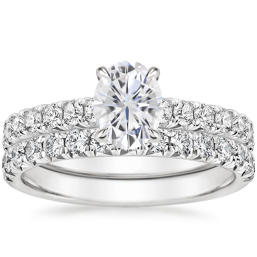 18KW Moissanite Sienna Diamond Bridal Set (7/8 ct. tw.), top view