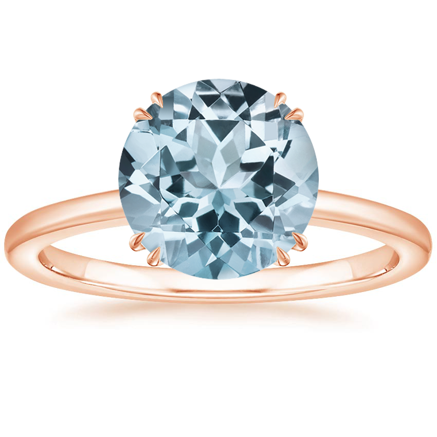 Rose Gold Aquamarine Sora Diamond Ring